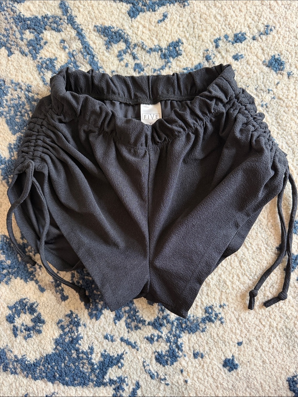 FIVE Kids Black Dance Shorts with Side Ruched Ties